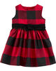 Carter's Buffalo Check Sateen Holiday Dress - Red, 6 Months