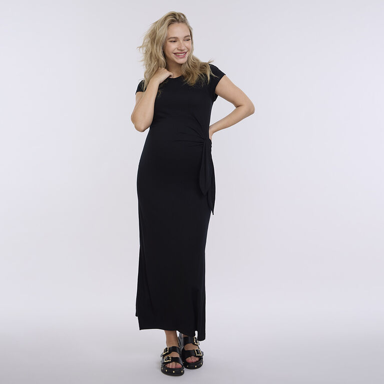 Motherhood Robe Midi À Manches Courtes Et Nouée Sur Le Côté