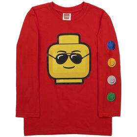 T-shirt &agrave; manches longues Lego Face Rouge