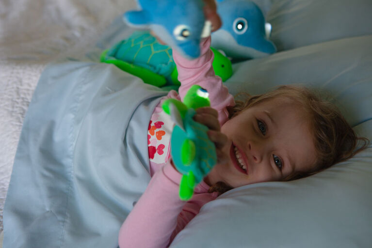 BabyBuddies 5" Mini Plush Light-Up Eyes Sleepy Orly Dolphin Turquoise