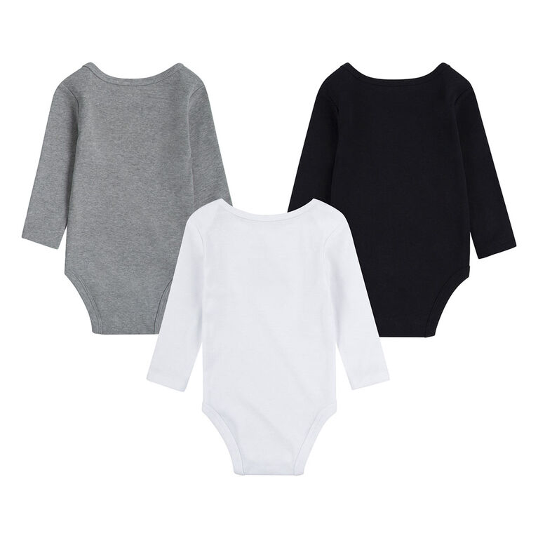 Nike 3 Pack Long Sleeve Bodysuit - Grey