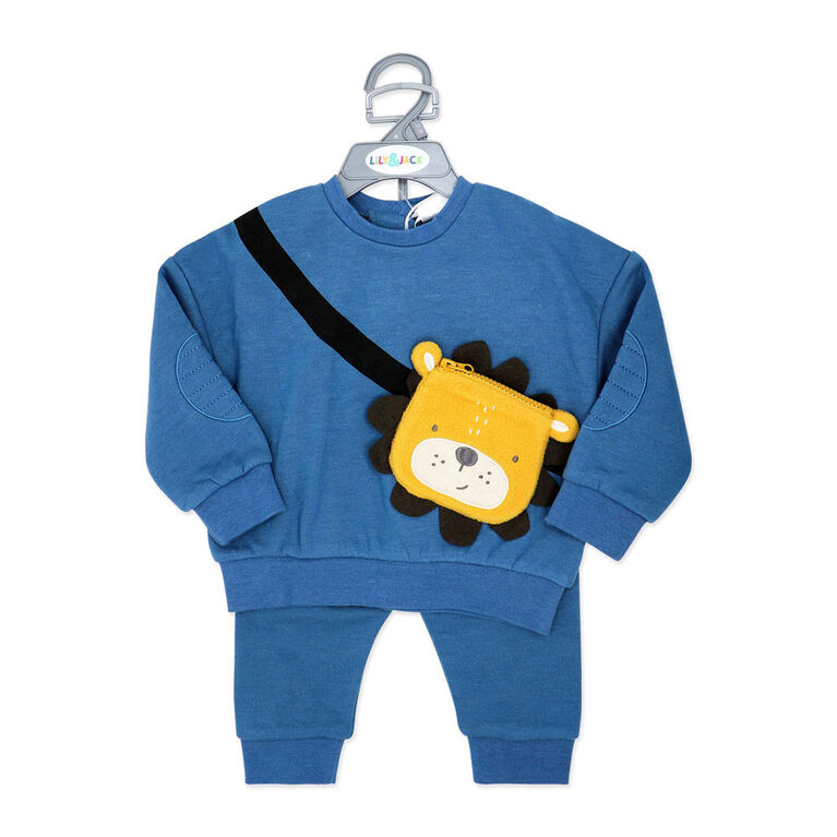 Lily & Jack Ensemble chandail 2 pièces : lion bleu