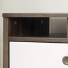 Yodi 2-Drawer Nightstand Natural Walnut and White