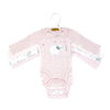 Naturelle 4 Pack Long Sleeve Bodysuit: Pink