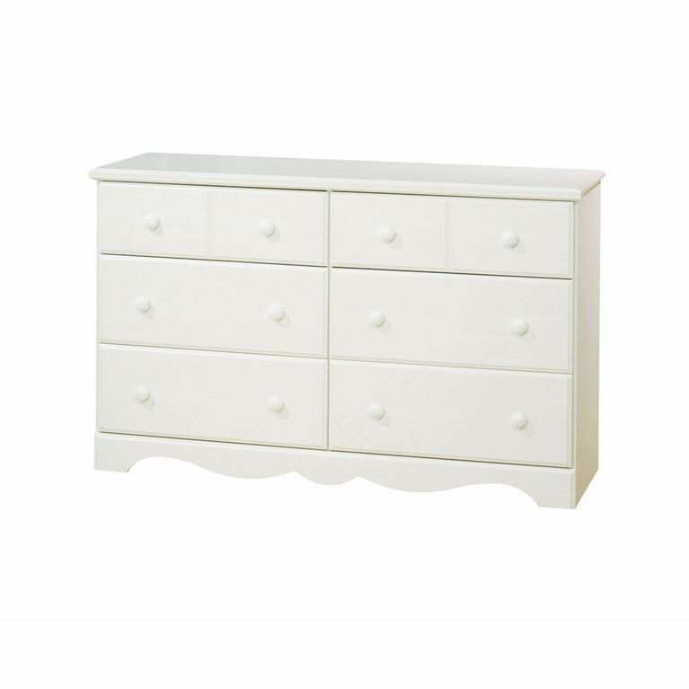 Summer Breeze 6-Drawer Double Dresser- White Wash