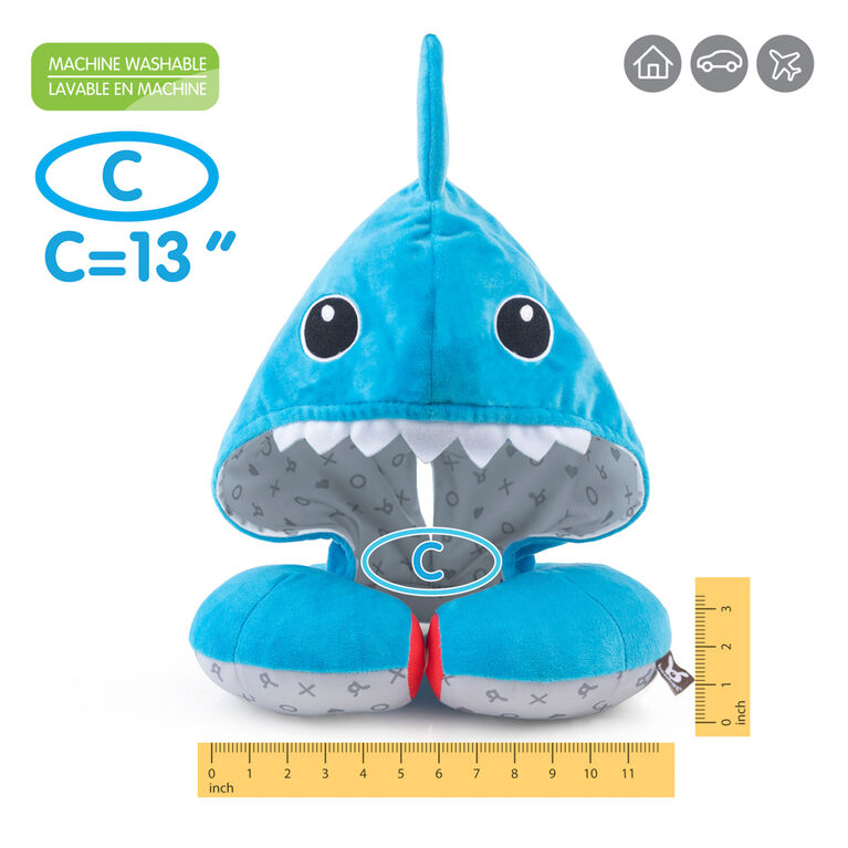 Benbat - Hoodie Soft Headrest - Shark / Blue / 3-12 Years Old