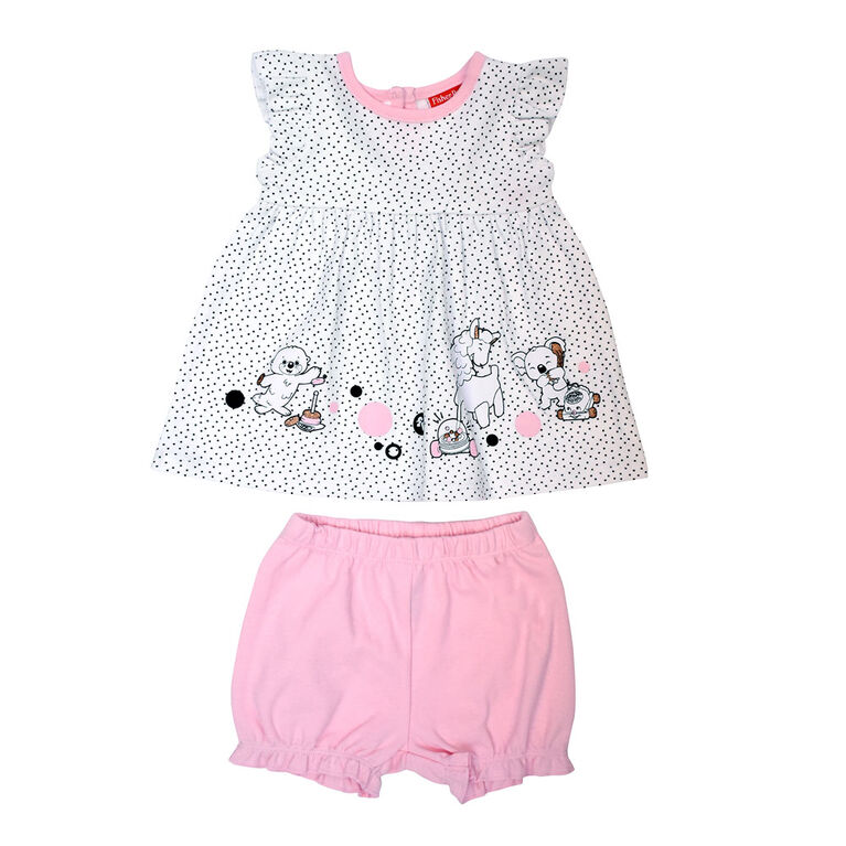 Fisher Price Ensemble Robe et culotte 2 pièces - Rose, 3 mois