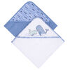 Koala Baby - Serviette à Capuche Tissée Baleine Bleue - Paquet de 2