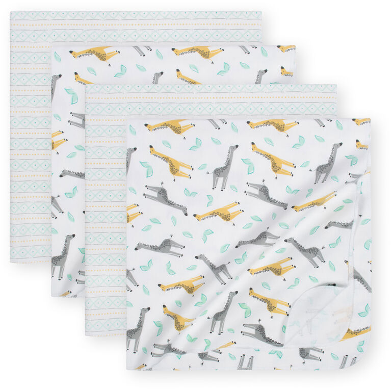Just Born Just the Two of Us Collection 4-Pack Receiving Blankets - Variety