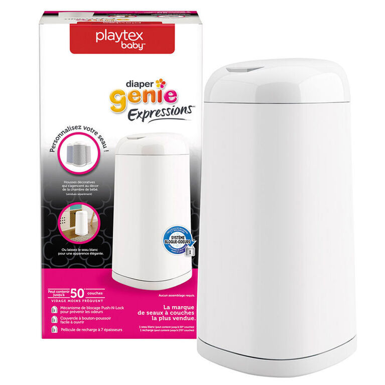 Poubelle à couches Diaper Genie Expressions - Blanc pur