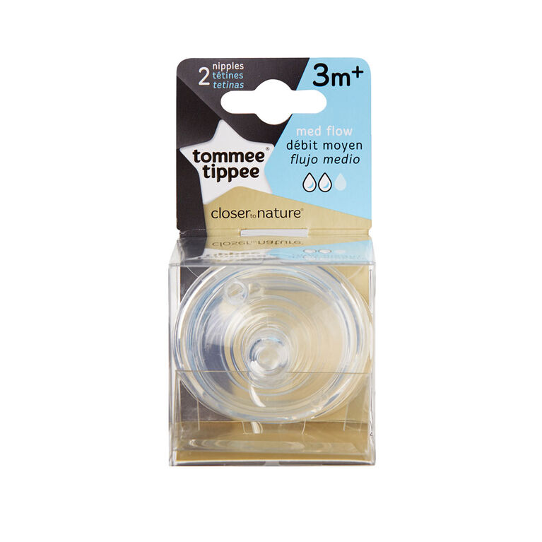 Tommee Tippee Closer to Nature - Medium Flow Nipple, 2-Pack