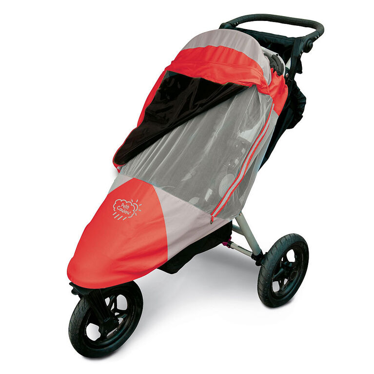 Petit Coulou 3 Seasons (4 in 1) Stroller Cover - Red/Grey