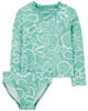 Carter's Two Piece Rashguard Swim Set Green 4T