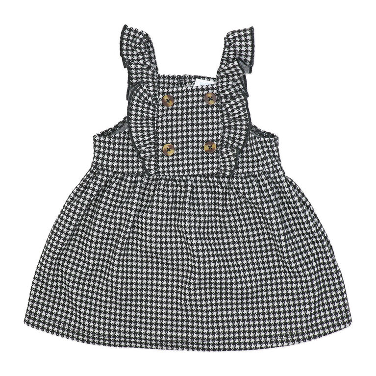 Baby Mode 2 Piece Ponte Cord Jumper Set: Cream Houndstooth 18M
