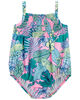 Carter's Tropical Iguana Smocked 1-Piece Swimsuit
