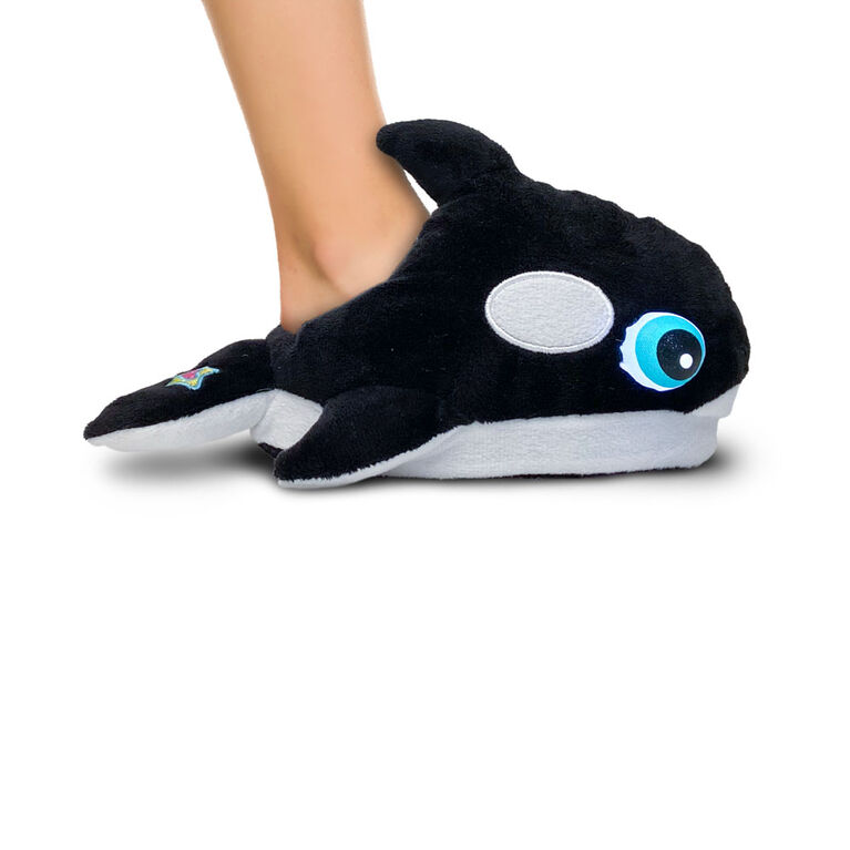 NightBuddies Light Up Eyes Slippers Plush Orca Black Babies R Us