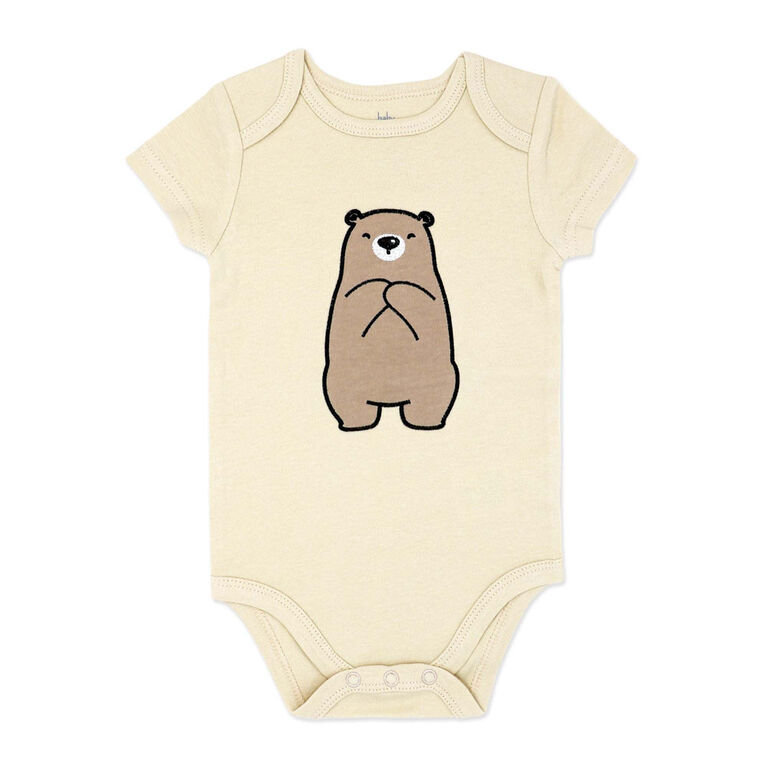 Baby Mode Body &agrave; manches courtes : Ours beige 18M