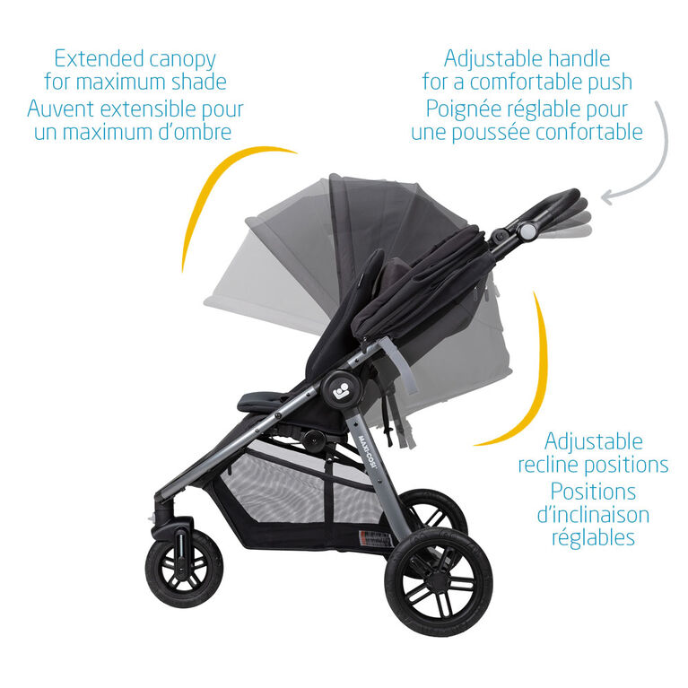 Gia XP 3-Wheel Travel System - Midnight Black