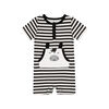 Snugabye Garcons - Chemise henlet avec poche kangourou - licorne rayures noir et blanc 12-18 mois