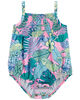 Carter's Tropical Iguana Smocked 1-Piece Swimsuit