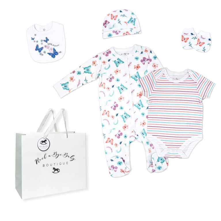 Rock a Bye Baby Butterflies Layette Gift Bag Set Newborn