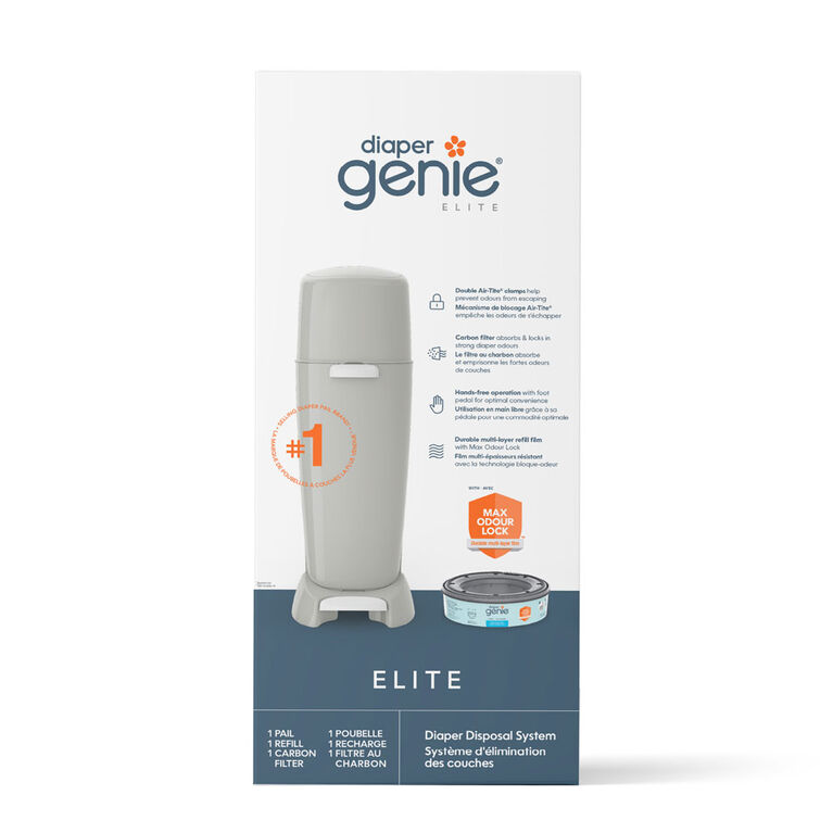 Poubelle à couches Diaper Genie Elite - Gris