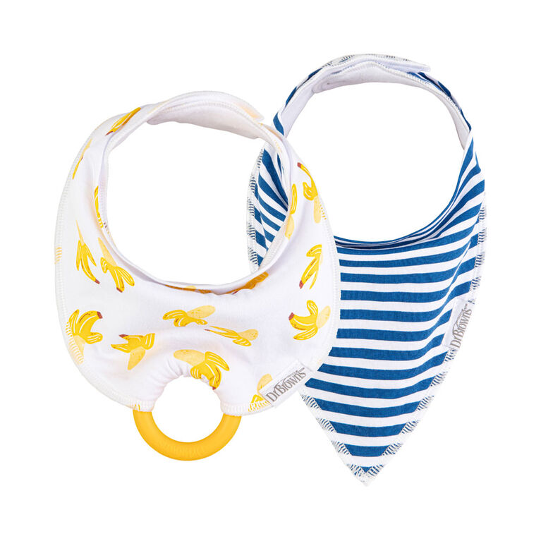 Bavette Bandanas de Dr. Brown's 2 Pc - Marine / Banane