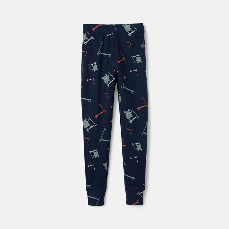 Short Sleeve 2 Piece Sleep Navy Scooter Print 4Y