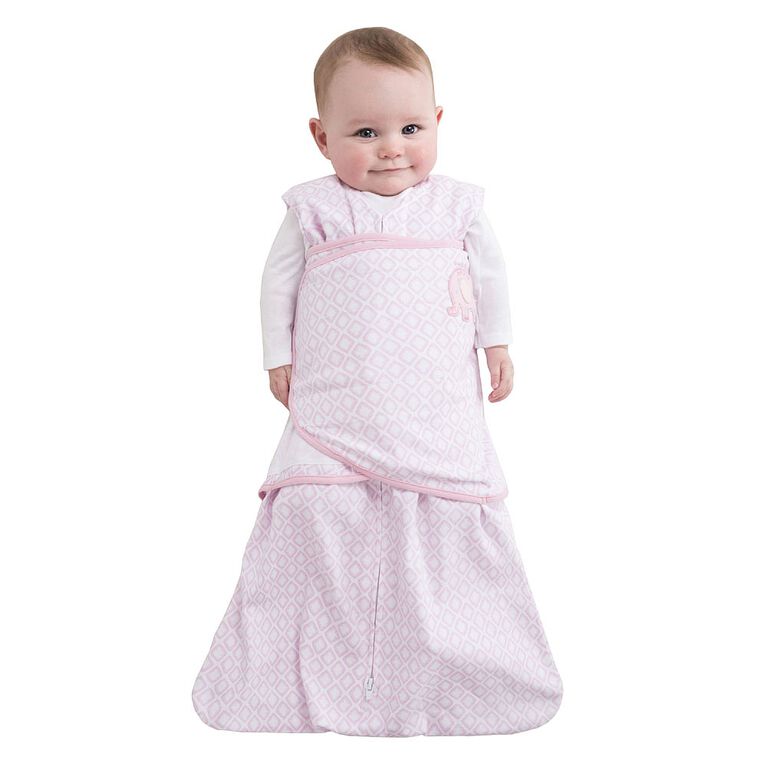 Turbulette avec couverture d'emmaillotement Halo SleepSack Coton - Diamant Rose (Petit)