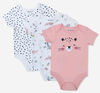 Rococo 3 Pack Bodysuit Set Pink 3-6M