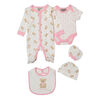 Rock a Bye Baby Boutique  - Girls Little Bear Footie 5-Piece Set - 0-3 Months