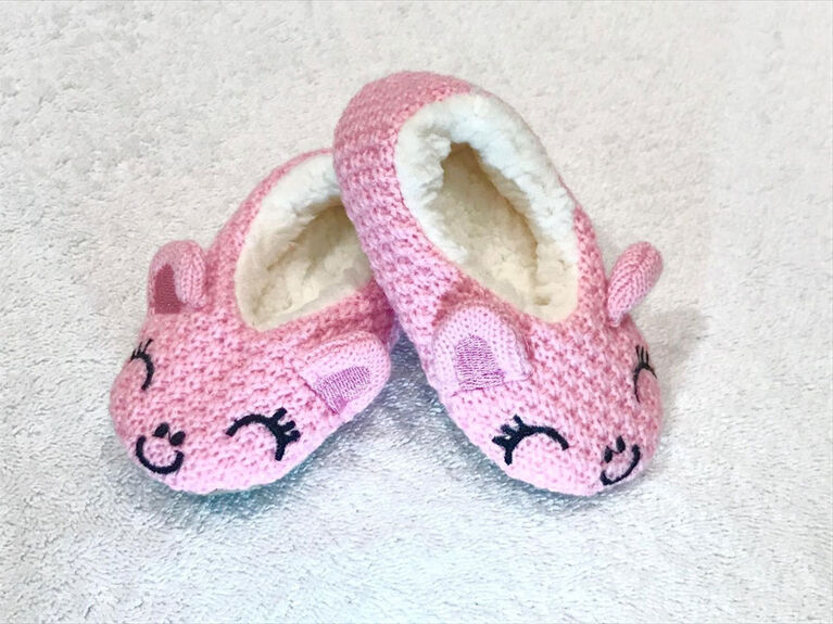 Tickle Toes - Pink  Knit Slippers - 0-6 Months