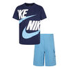 Nike Sportswear French Terry Cargo Shorts Set - Baltic Blue - Size 4T