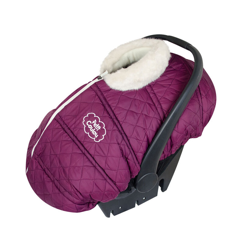 Petit Coulou Winter car seat cover - Burgundy/Ivory