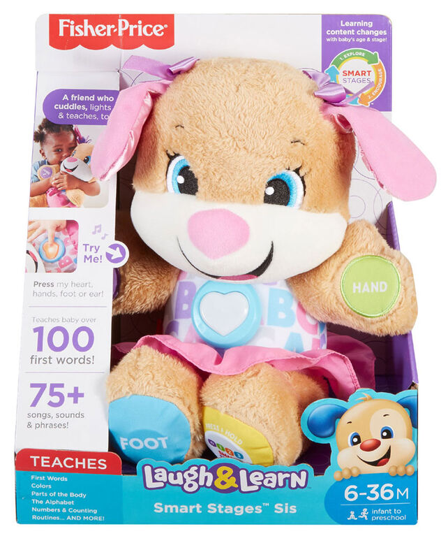 Fisher-Price Laugh & Learn Smart Stages Sis Musical Plush Toy for Infants and Toddlers