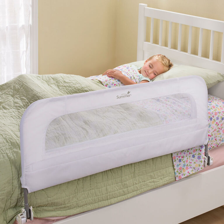 Habitium : Barrière de sécurité pour lit d'enfant en tissu et métal bleu  Vie XL {PRODUCT_REFERENCE