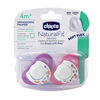 Ensemble de 2 sucettes orthodontiques Deco NaturalFit de Chicco, 4 Mois+ - Rose.