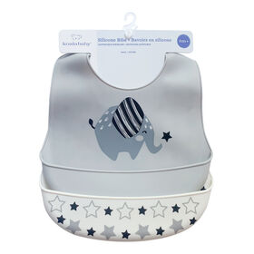 Koala Baby - 2 Pack Elephant/Stars Silicone Bib