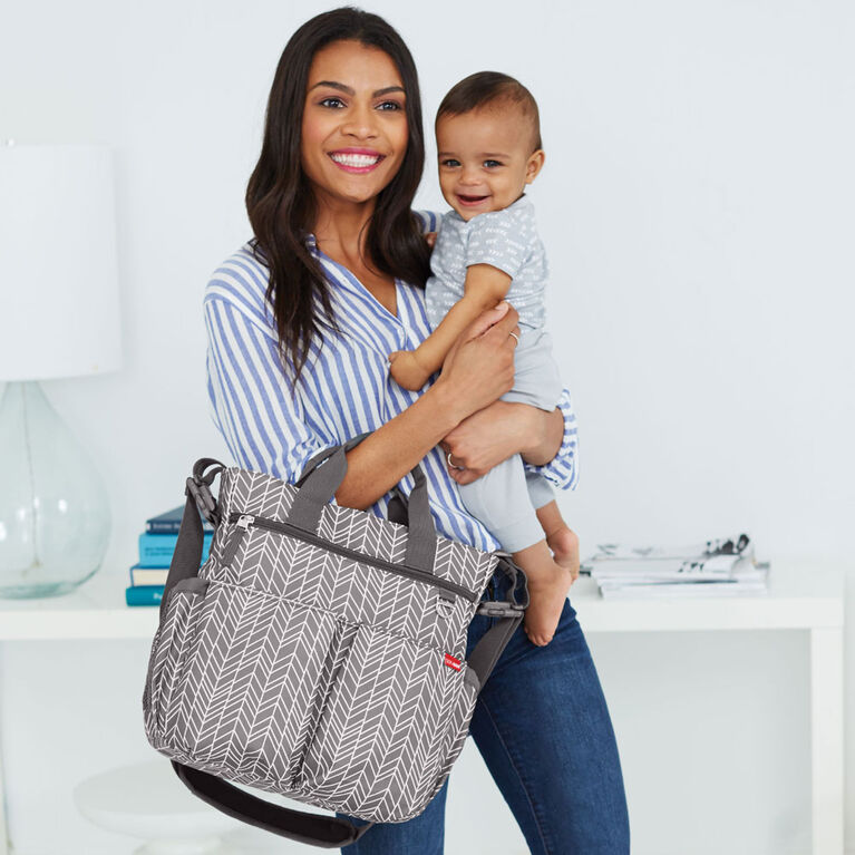 Skip Hop Duo Signature Diaper Bag, Grey Feather Babies R Us Canada