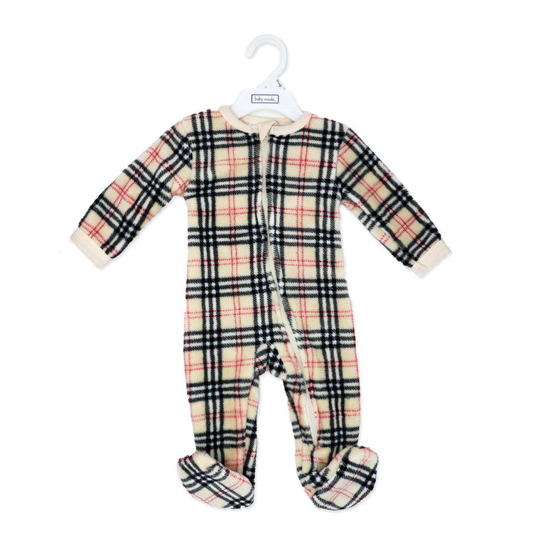 Baby Mode Plush Sleeper: Tan Plaid