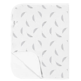 Kushies Portable Changing Pad Liner Flannel Grey Feathers