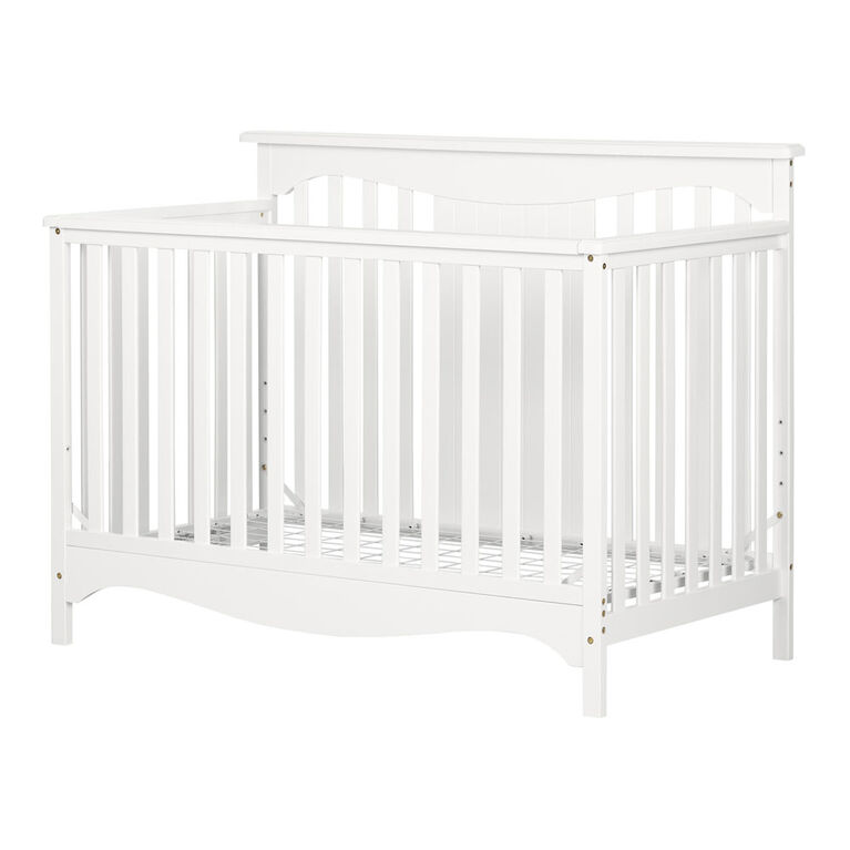 Savannah Baby Crib 4 Heights with Toddler Rail Pure White