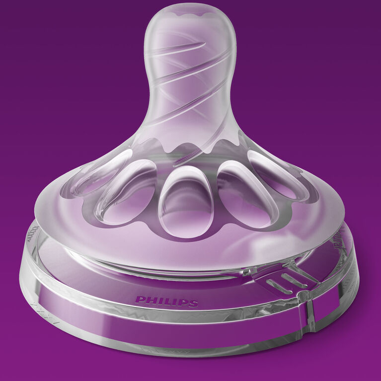 Philips Avent Natural Baby Bottle Nipple, Medium Flow Nipple 3M+ - 2-Pack