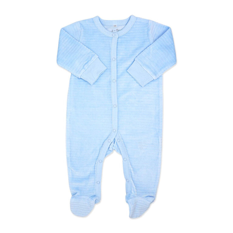 Rock a Bye Baby 5 Piece Ribbed Velour Set: Blue Bear