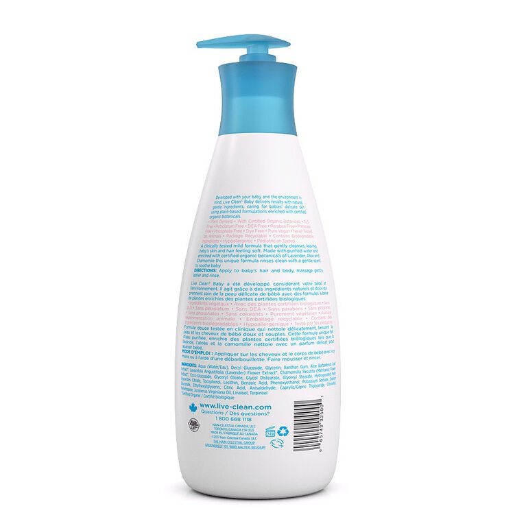 Live Clean Baby - Tearless Shampoo & Wash 750 ml