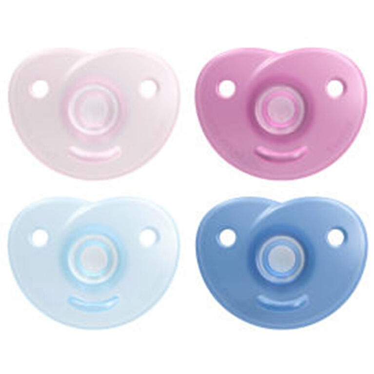 Suce Philips Avent Soothie Heart, 3 à 18 mois, couleurs variées, emb. de 2, SCF099/10