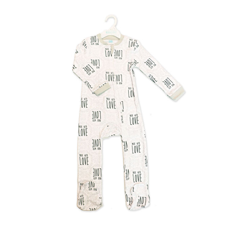 Combinaison Baby Mode Interlock : Gris Fabriqué avec amour 24M