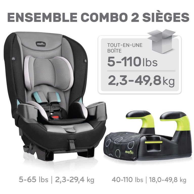 Ensemble combo de 2 sièges Generations + Big Kid Amp Evenflo - Notre exclusivité