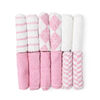 Jesse & Lulu Lot de 12 gants de toilette à thème Argyle : rose