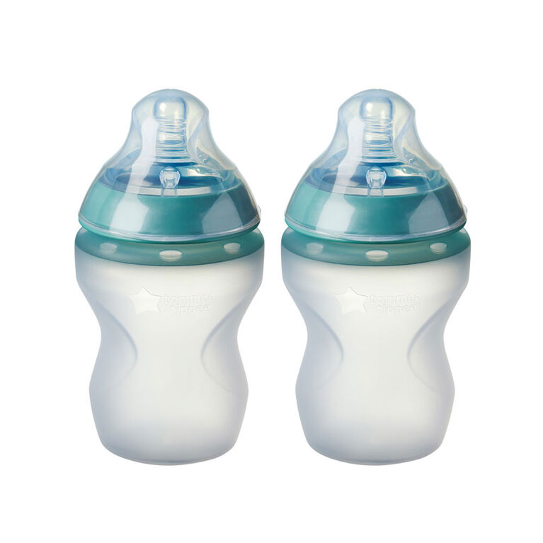 Tommee Tippee Closer to Nature Soft Silicone Baby Bottle, Stain & Odor-resistant, 9 ounce - 2 Count